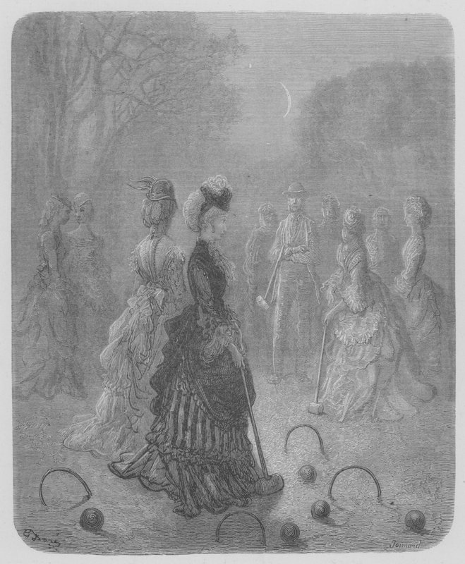 Krocketfesten i en Belgravia-have af Gustave after Dore
