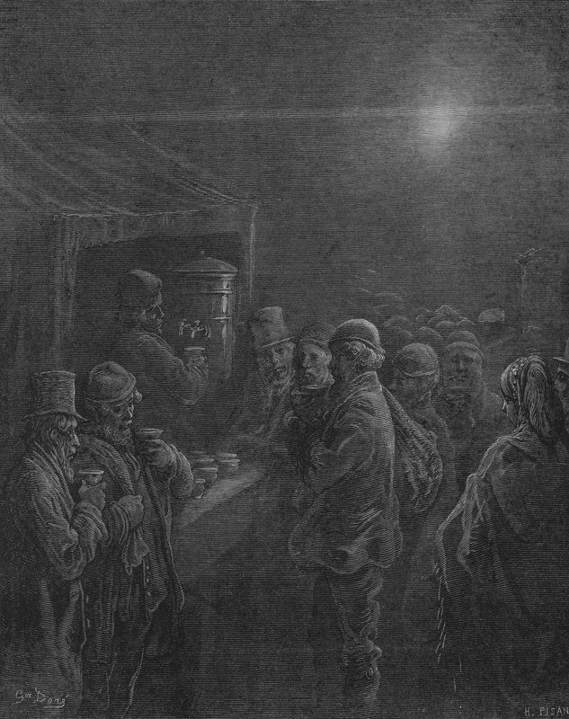 Den første kop cafe af Gustave after Dore