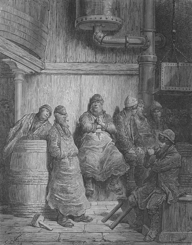 Bryggerne i hvile af Gustave after Dore