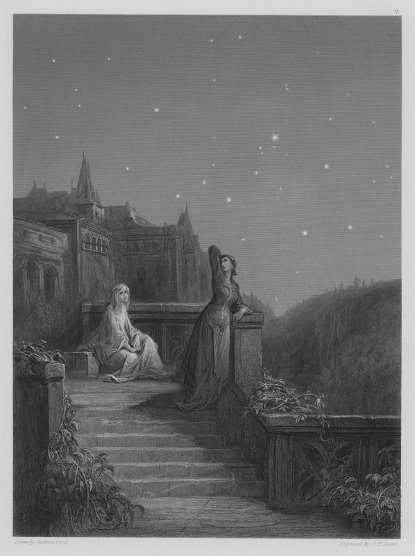 Terrasse Scene af Gustave after Dore