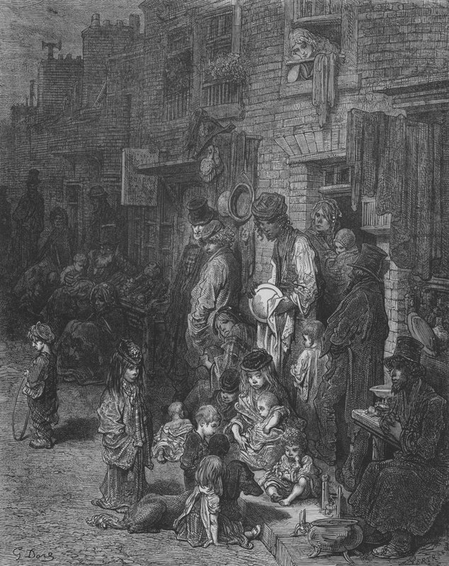 En gade i Whitechapel af Gustave after Dore