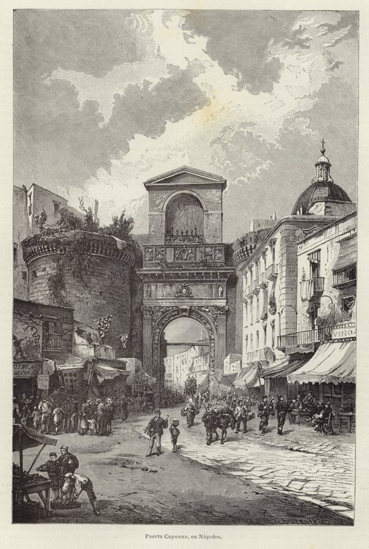 Porta Capuana i Napoli af Gustave Bauernfeind
