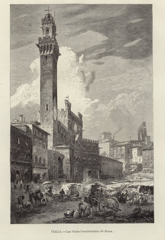 Rådhuset i Siena af Gustave Bauernfeind
