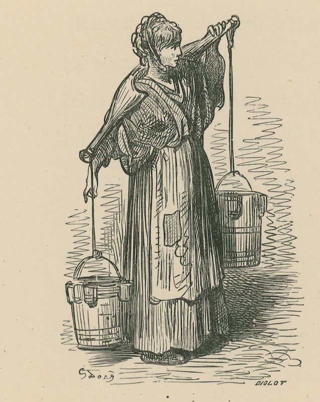 En kvinde med to spande af Gustave Dore