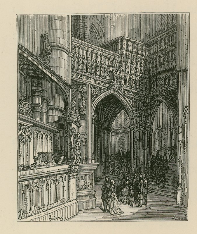 Interiør af Westminster Abbey af Gustave Dore