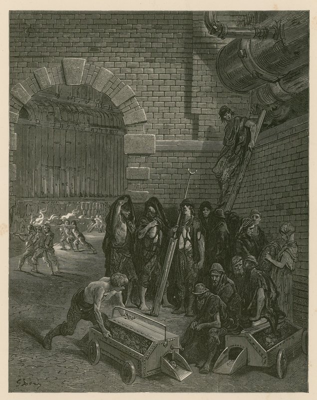 Lambeth Gas Works, London af Gustave Dore