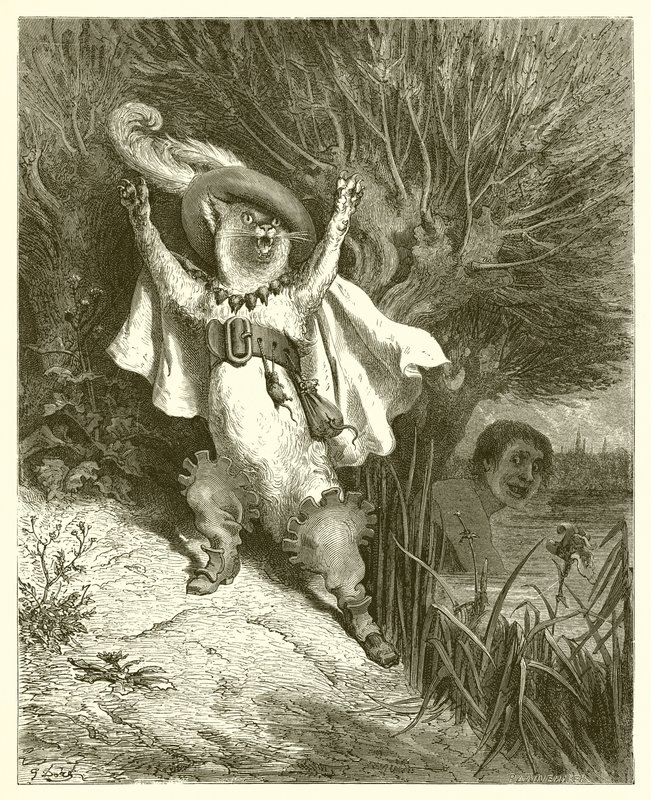 Den Støvlede Kat, ca.1868 af Gustave Dore