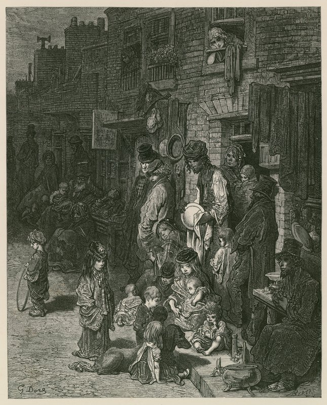 Slumkvarterer i London (gravering) af Gustave Dore