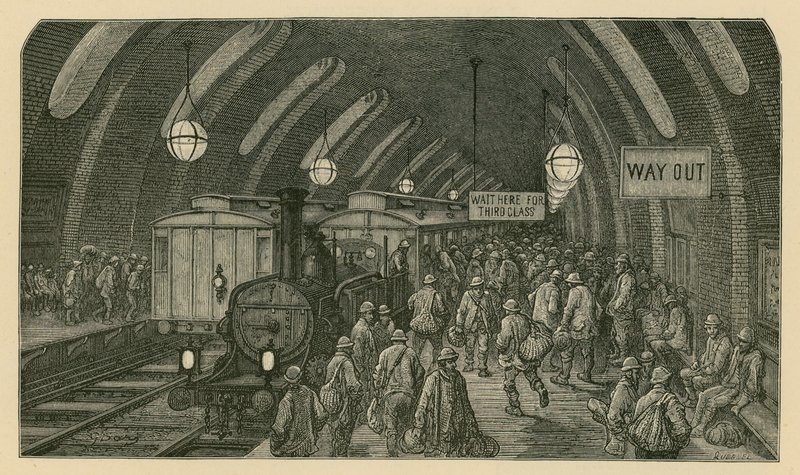 Håndværkerens tog (gravering) af Gustave Dore