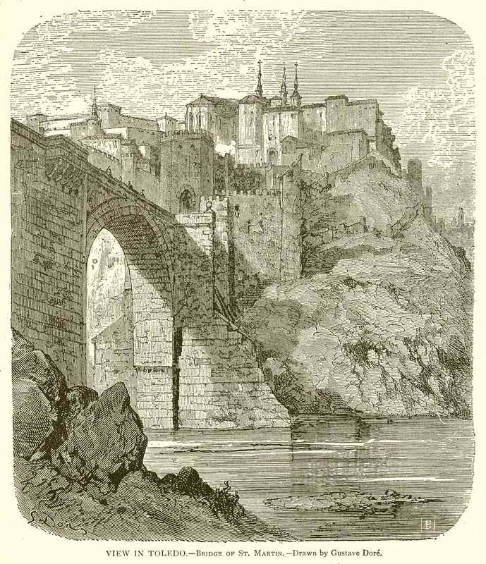 Udsigt i Toledo.--St. Martins bro af Gustave Dore