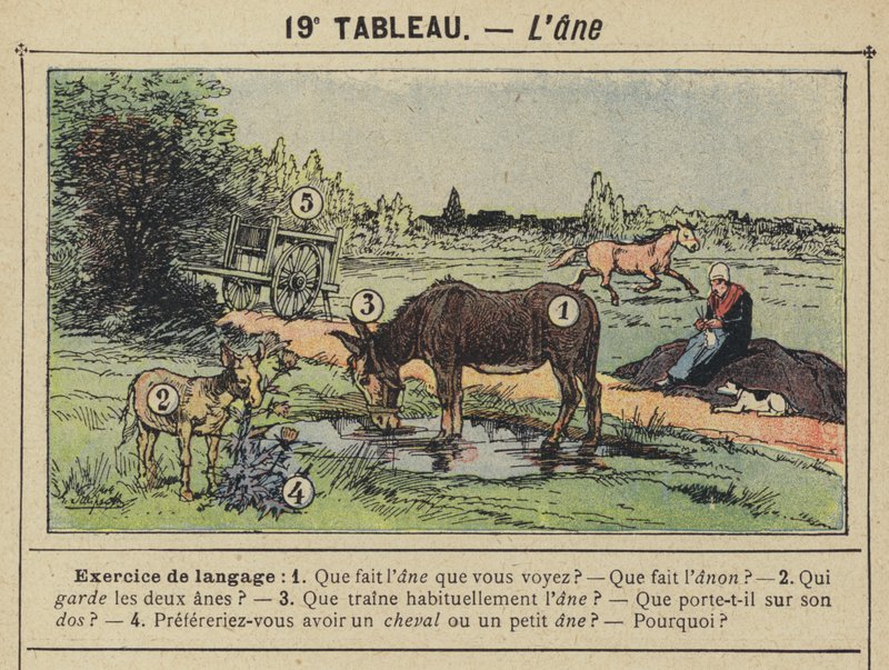 Æslet (farve litografi) af Gustave Fraipont