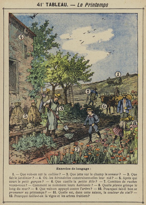 Forår (farve litho) af Gustave Fraipont