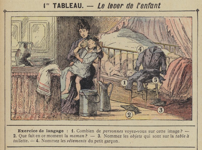 Barnets opståen (farve litho) af Gustave Fraipont