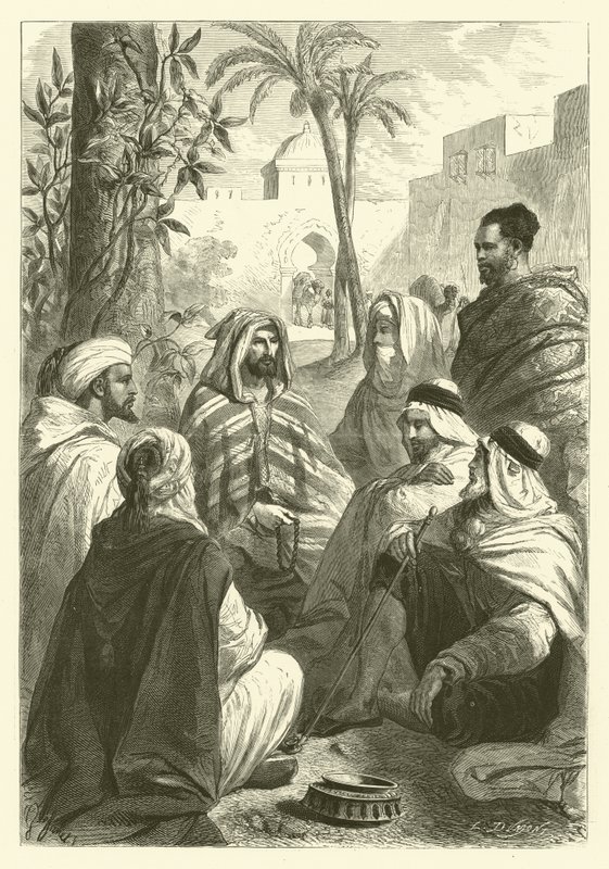 Den arabiske historiefortæller (gravering) af Gustave Janet