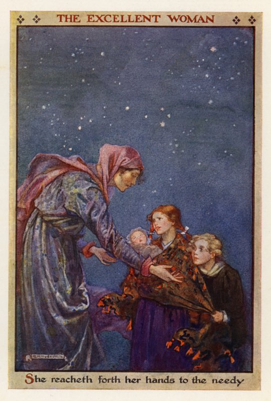 Den fremragende kvinde (farvelitografi) af Gwynedd M. Hudson