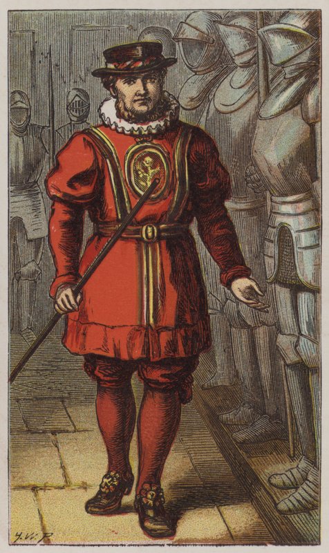 Beefeater (farve litho) af H.W. (after) Petherick