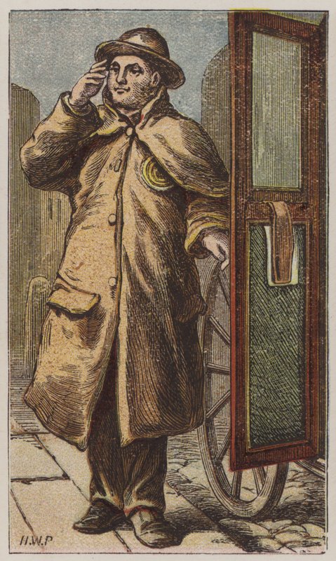 Cabman (farve litho) af H.W. (after) Petherick