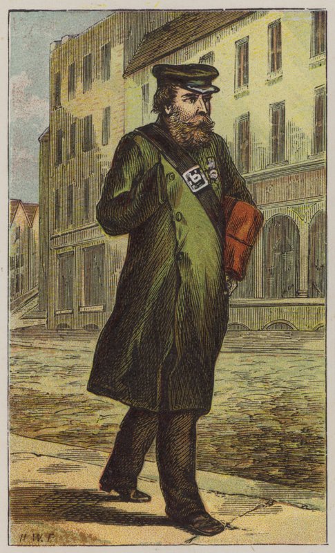 Commissionaire (farve litho) af H.W. (after) Petherick
