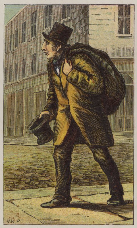 Gammel tøjmand (farve litho) af H.W. (after) Petherick