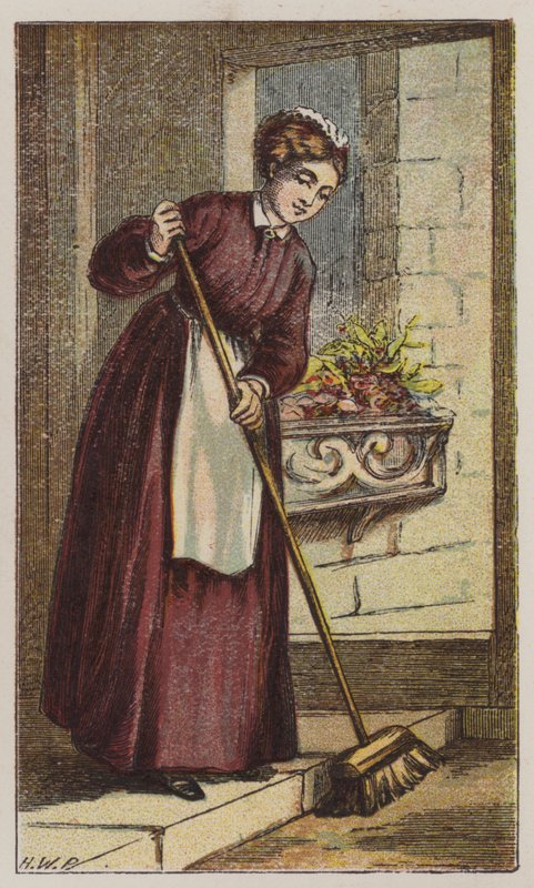 Tjener (farve litho) af H.W. (after) Petherick