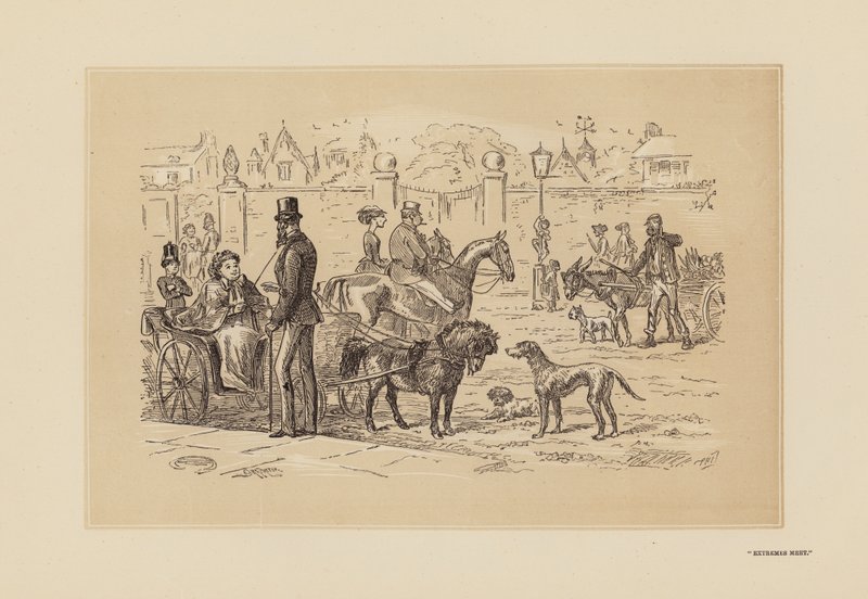 Ekstremer mødes (gravering) af Hablot Knight (1815 92) Browne