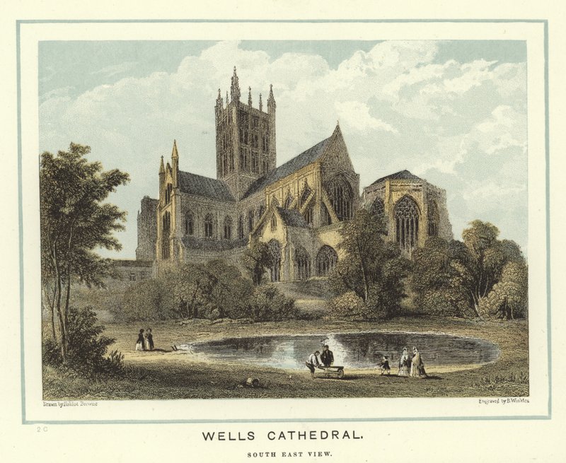Wells Cathedral, udsigt mod sydøst af Hablot Knight Browne