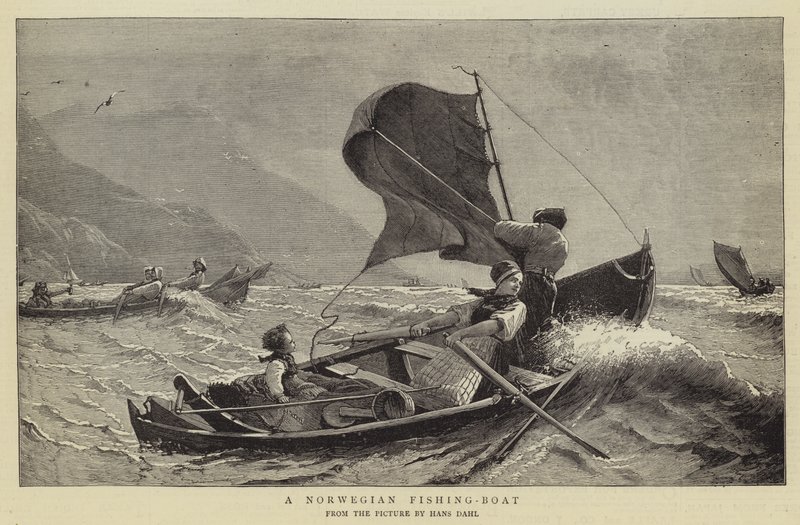 En norsk Fiskerbåd af Hans Dahl