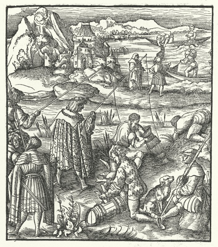 Ærkehertug Maximilian af Østrig fiskeri (gravering) af Hans (after) Burgkmair
