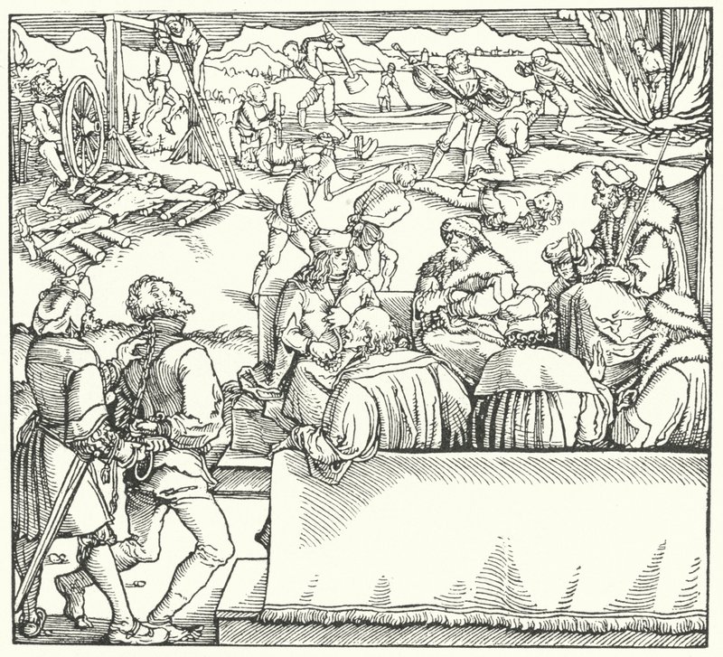 Retsmøde (gravering) af Hans (after) Burgkmair
