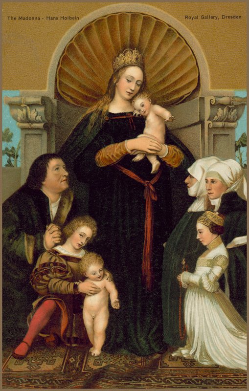 Darmstadt Madonna (chromolitho) af Hans (after) Holbein the Younger