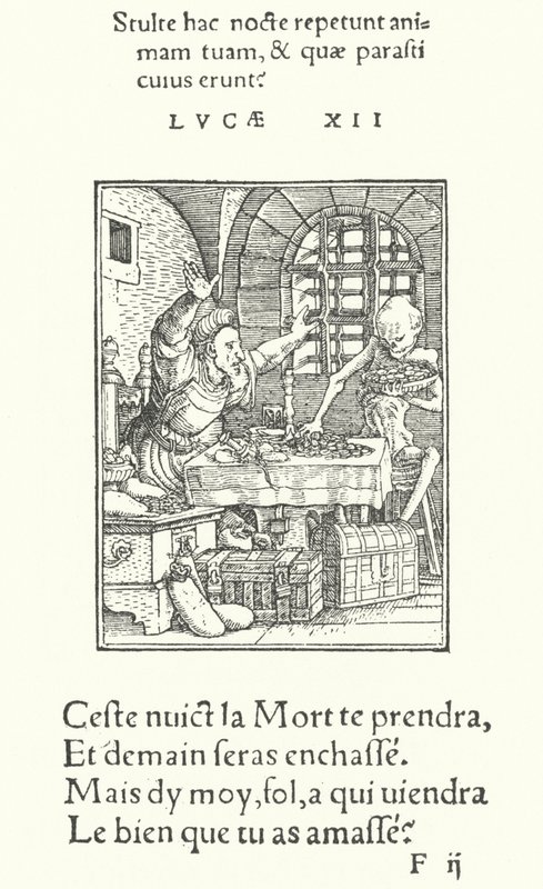 The Miser (gravering) af Hans (after) Holbein the Younger