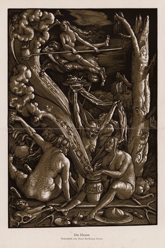 Heksenes sabbat (træsnit) af Hans Baldung Grien