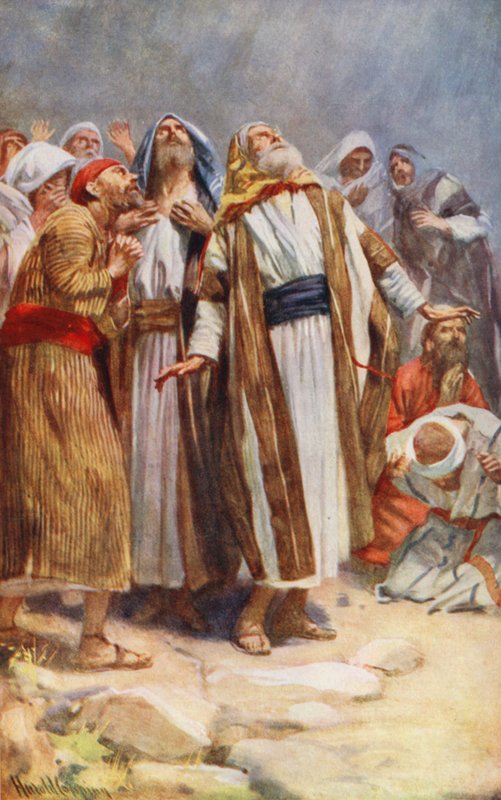 Det Nye Testamente: Himmelfarten (farvelitografi) af Harold Copping