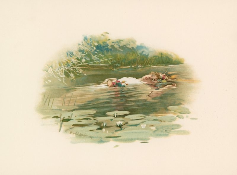 Ophelia, druknede af Harold Copping