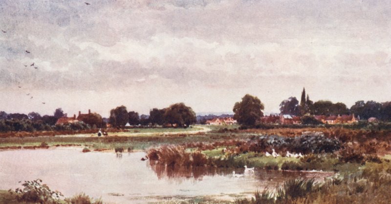 Dunsfold, nær Cranleigh (farvelitografi) af Harold Sutton Palmer