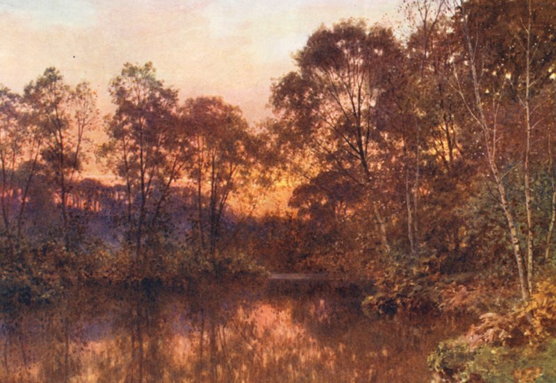 Den sidste glød (farvelitografi) af Harold Sutton Palmer