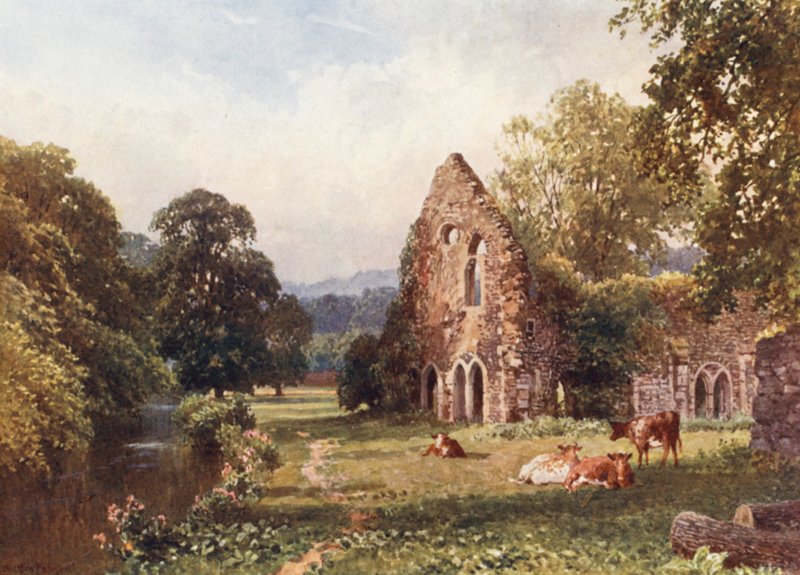 Waverley Abbey, nær Farnham (farvelitografi) af Harold Sutton Palmer