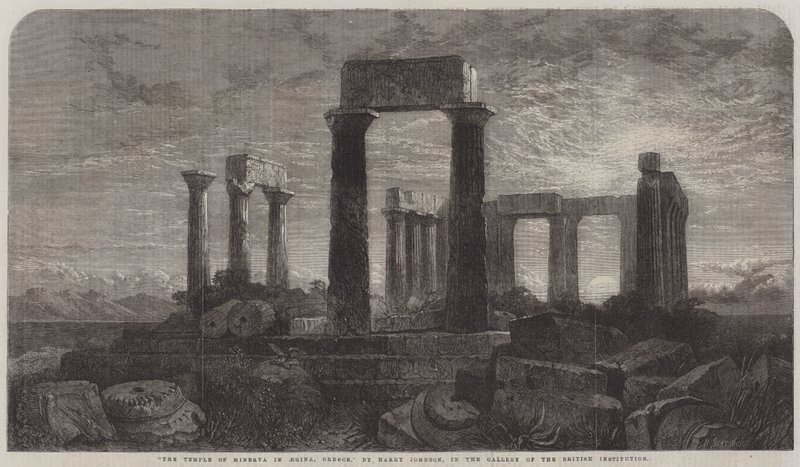 Minervas tempel i Aegina, Grækenland af Harry John Johnson