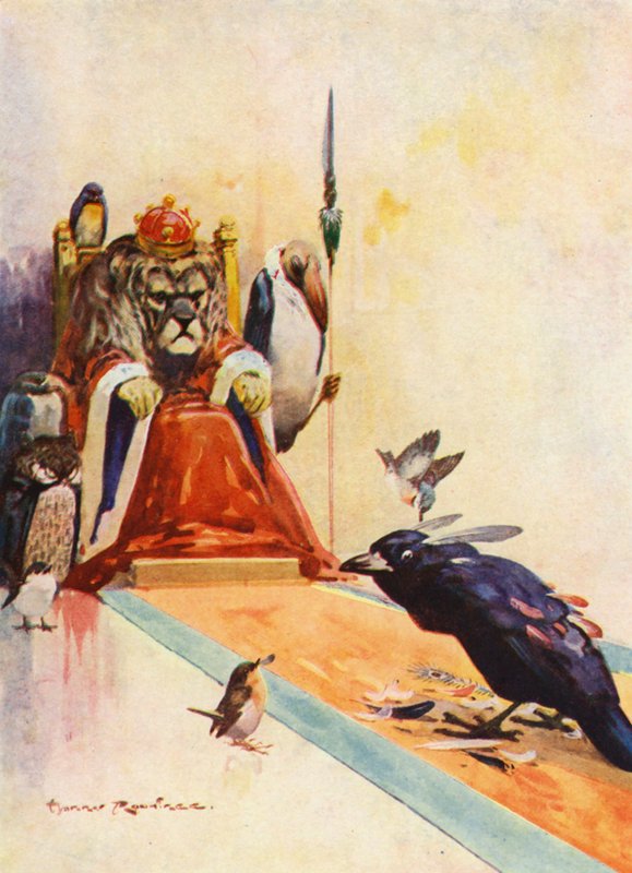 The Vain Jackdaw (farve litho) af Harry Rountree