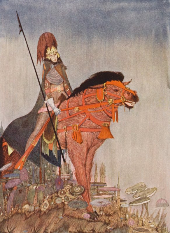 Edgar Allan Poe: Metzengerstein (farvelitografi) af Harry Clarke