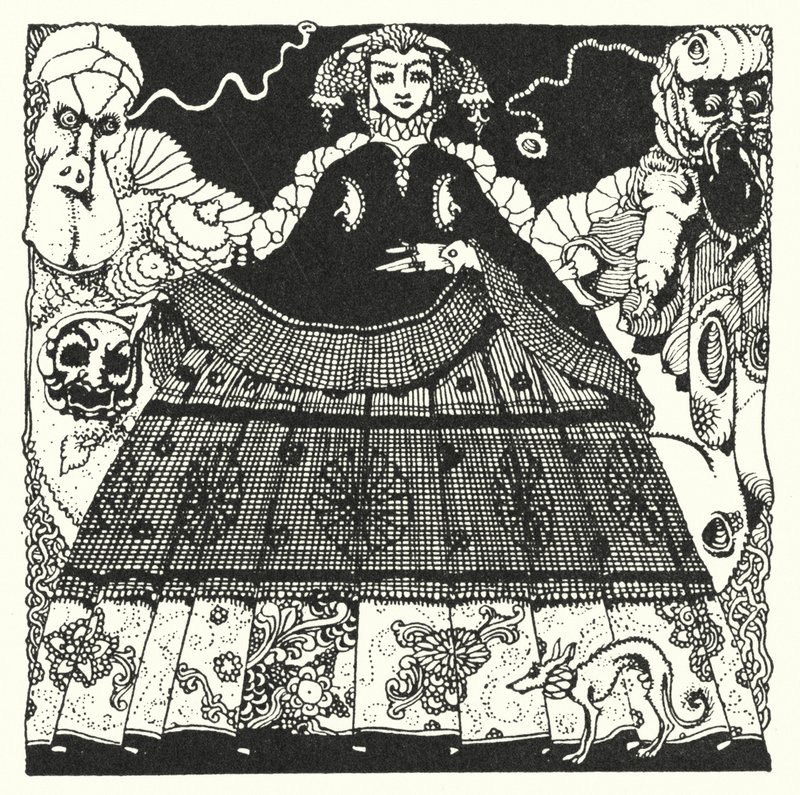 Edgar Allan Poe: Morella (litografi) af Harry Clarke