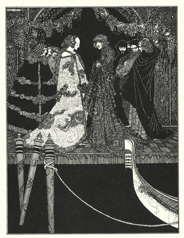 Edgar Allan Poe: The Assignation (litografi) af Harry Clarke