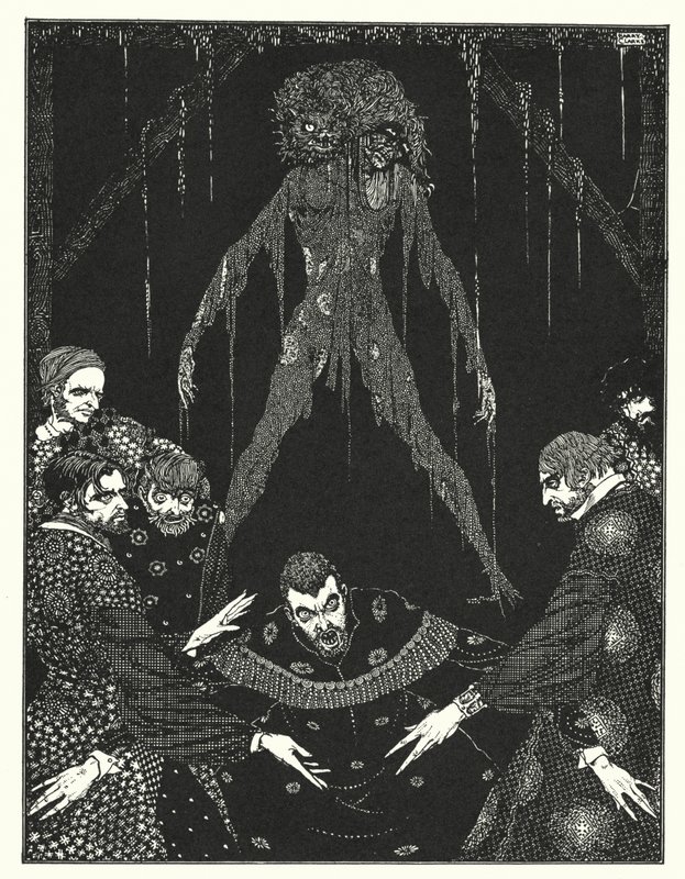 Edgar Allan Poe: Den sorte kat (litografi) af Harry Clarke