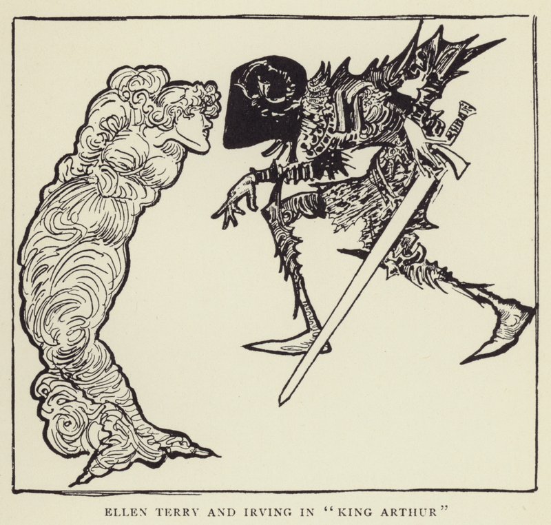 Ellen Terry og Irving i King Arthur af Harry Furniss