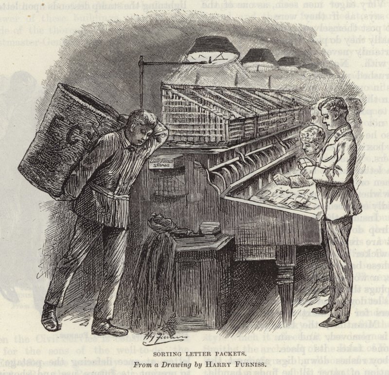 Sortering af brevpakker af Harry Furniss