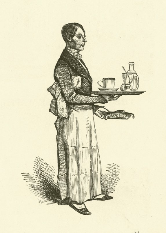 Kaffehusets tjener (gravering) af Henri Bonaventure (after) Monnier