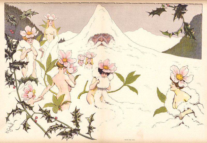 Juleroser (farve litho) af Henri Gerbault