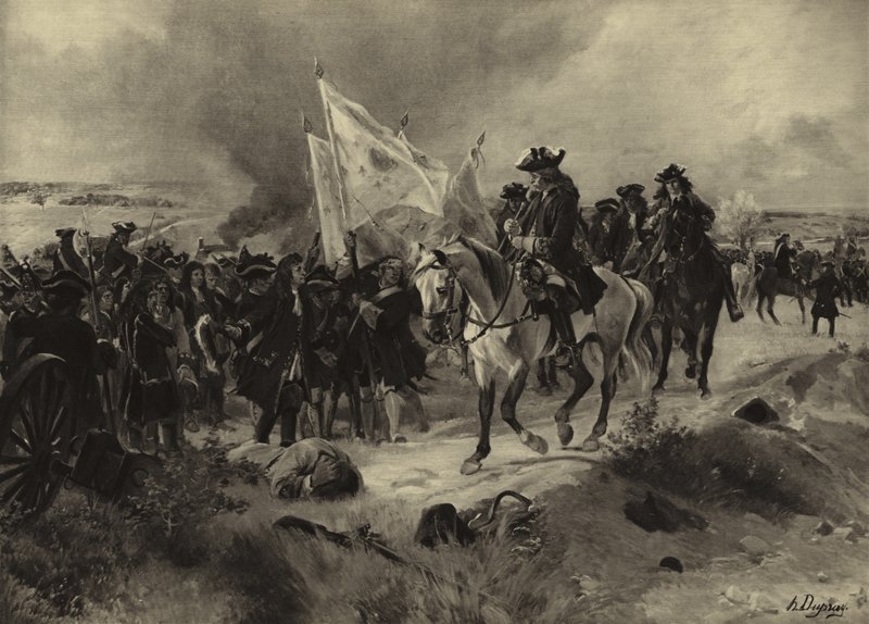 Slaget ved Ramillies, 1706 (dybtryk) af Henri Louis Dupray