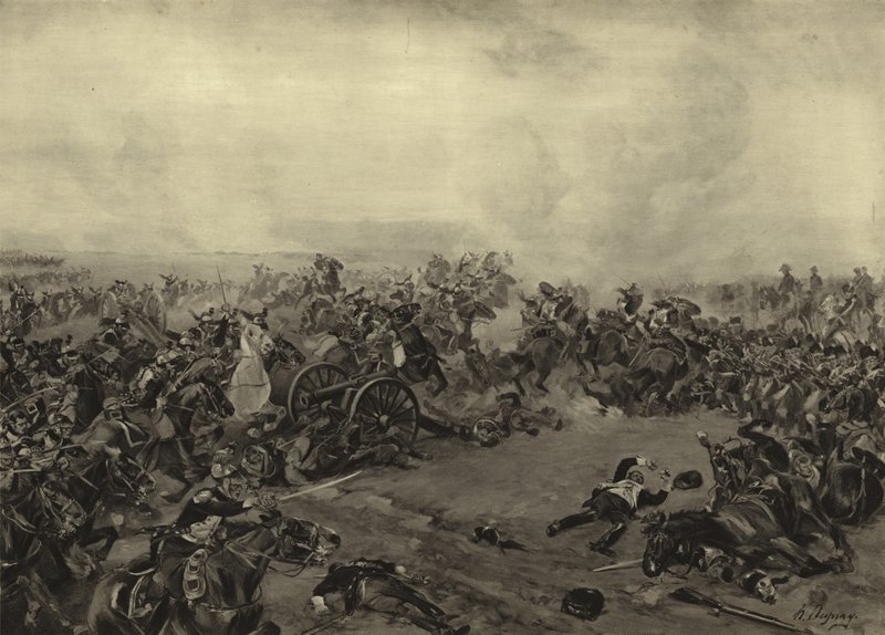 Slaget ved Waterloo, 1815 (dybtryk) af Henri Louis Dupray