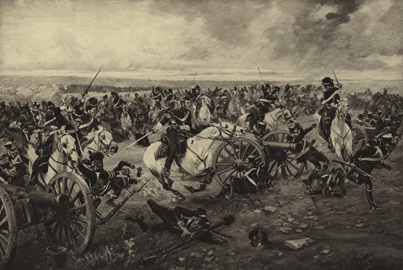Slaget ved Waterloo, 1815 (dybtryk) af Henri Louis Dupray